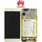 Huawei P9 (EVA-L09, EVA-L19) Capac frontal al modulului de afișare + LCD + digitizer + baterie aurie 02350SHB