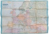 PM382N Europa, hartă &icirc;ntocmită și reprodusă de Institutul Cartografic Unirea din Brașov la scara 1:6.000.000, 1943, cenzurat cu Nr 983 din 4 XII 1939