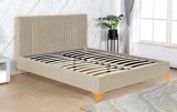 Cumpara ieftin Pat Elegance 160x200 cm Tapitat Catifea Camel Somiera Inclusa (cod ML 2001)