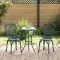 Set Bistro de Grădină 3 pcs Verde Aluminiu