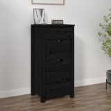 Cumpara ieftin Servantă, negru, 40x35x80 cm, lemn masiv de pin