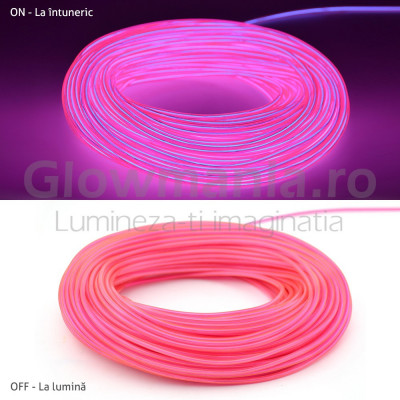 Fir electroluminescent neon flexibil el wire 5 mm culoare roz foto