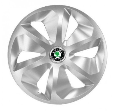 Set 4 Capace Roti Roco Gri R15, pentru Skoda foto