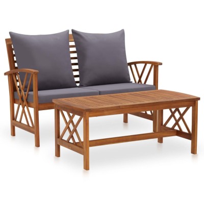 Gossi set mobilier de gradina cu perne, 2 piese, lemn masiv de acacia foto