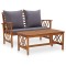 Gossi set mobilier de gradina cu perne, 2 piese, lemn masiv de acacia