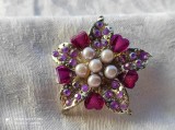 BROSA FRANTA superba UNICA vintage DE EFECT executata manual SPLENDIDA OPULENTA
