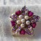 BROSA FRANTA superba UNICA vintage DE EFECT executata manual SPLENDIDA OPULENTA