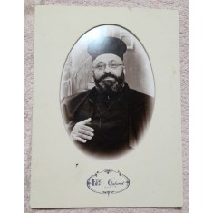 Fotografie pe carton, preot calugar, inceput de secol XX