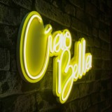 Cumpara ieftin Decoratiune luminoasa LED de perete Ciao Bella Galben 32x45x2 cm