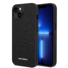 Husa Karl Lagerfeld iPhone 14 Plus Hardcase Glitter, Plaque Logo, negru, KLHCP14MG2ELK foto