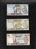 Set Zambia 1(rar)+2+5+10+20+50 kwacha 1980-1988 unc
