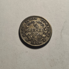 East India Company 1/4 Rupee 1835 King William IIII Patina Frumoasa