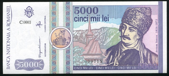 q553 BANCNOTA 5000 LEI 1992 NECIRCULATA UNC