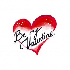 Sticker decorativ Be My Valentine, Multicolor, 50 cm, 3234ST