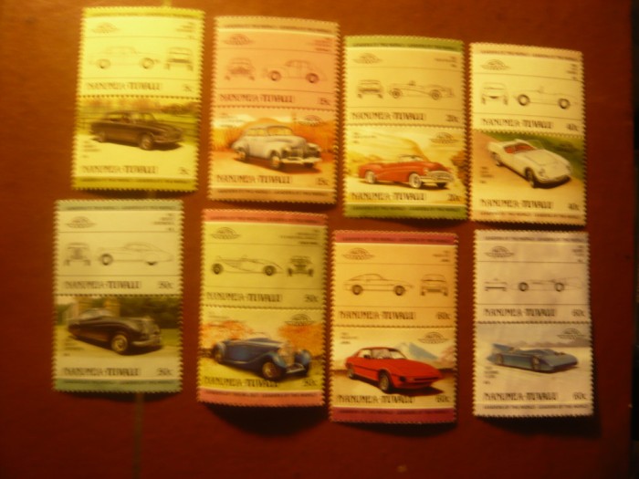 Set 8 perechi Nanumea Tuvalu - Automobile 1985 ,unele au defect