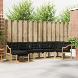 vidaXL Set de canapele de exterior cu pernă 7 pcs Alb și negru 3389702
