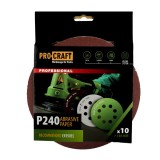Disc abraziv pentru slefuitor cu excentric KD180.240 PROCRAFT (Set 10 buc)Diametru: 180 mm Granulatie: P240 Innovative ReliableTools