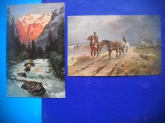 HOPCT LOT 1890 PICTURA GERMANIA-2 CARTI POSTALE VECHI-CIRCULATE