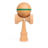 Jucarie Interactiva Kendama, Flippy, din Lemn, 18 cm, Joc de Indemanare pentru Copii si Adulti, Model cu Dunga, Verde