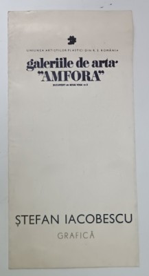 STEFAN IACOBESCU , GRAFICA , CATALOG DE EXPOZITIE , 1975 foto