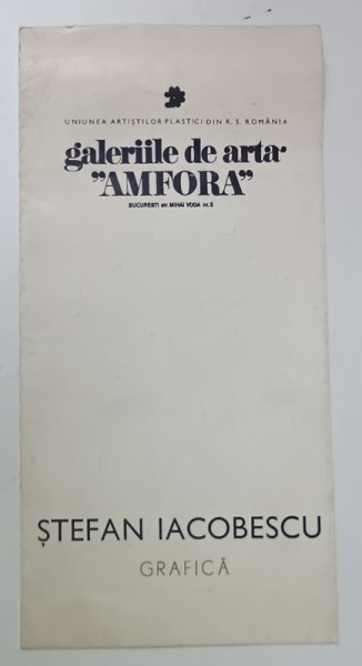 STEFAN IACOBESCU , GRAFICA , CATALOG DE EXPOZITIE , 1975