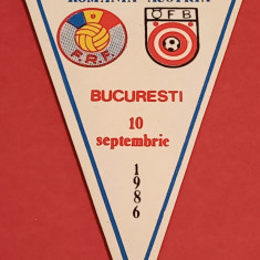 Fanion fotbal ROMANIA - AUSTRIA (10.09.1986)