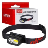 Lanternă frontală re&icirc;ncărcabilă cu senzor de mișcare XPG+COB 1000mAh (BATT) AMIO-04663