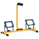 Proiector cu LED si maner, 2x20 W, alb rece