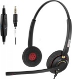 Casti audio pentru PC Arama, cu microfon, mufa 3,5 mm, negru