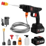 Pistol de spalat auto fara fir, 240 L/h, 200W, 6000mAh, 10m raza de pulverizare, set cu 1 baterie
