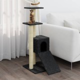 VidaXL Ansamblu pisici cu st&acirc;lpi din funie de sisal, gri &icirc;nchis, 92 cm