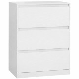 Comoda VASAGLE alba cu 3 sertare, design minimalist, 60x40x75 cm