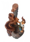 Cumpara ieftin Fantana Arteziiana Decorativa cu Pitici, 26 cm, Rasina, Maro, Feng Shui, Interior