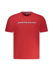Tricou barbati, cu imprimeu cu text si decolteu rotund, Regular fit, Rosu, S