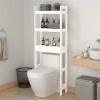 VidaXL Raft de toaletă, alb, 63x26x171 cm, lemn masiv de pin 824659