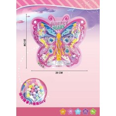 Set confectionare bijuterii, multiple margele colorate, diferite forme, cutie fluturas