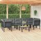 vidaXL Set șezlonguri de grădină, 8 piese, negru și gri, poliratan 3187770