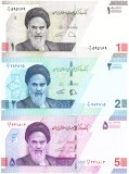 Set Iran 10000-50000 Riali 2021, 1-5 Riali Noi, P-161 UNC, Bancnote Iran