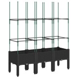 Cumpara ieftin Jardiniera de gradina cu spalier, negru, 120x40x142,5 cm, PP