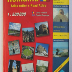 ROMANIA ATLAS RUTIER / ROAD ATLAS , SCARA 1:500 000 , EDITIE BILINGVA ROMANA - ENGLEZA , 2006