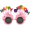 Ochelari happy birthday, flippy, tematica aniversare, protectie soare, din plastic, model prajiturele, 18.5x11.5 cm, roz