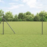 Gard Euro cu 7 st&acirc;lpi 1.4x10 m Oțel galvanizat Gri