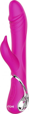 Vibrator Iepuras Naghi No. 27, 10 Moduri Stimulatoare, Silicon, USB, Roz, 23 cm foto