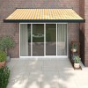 VidaXL Copertină retractabilă, galben/alb, 3,5x2,5 m, textil/aluminiu