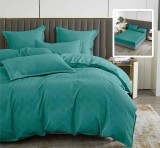 Cumpara ieftin Lenjerie pat dublu,bumbac finet,6 piese,cearceaf cu elastic 160 180x200cm, cearceaf pilota 200x230cm, 2 fete de perna 50x70, 2 fete de perna 70x70,tur, Ralex Pucioasa