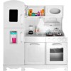 Bucatarie din lemn pentru copii 91x102 cm,2 becuri LED,accesorii incluse - Alb, Dactylion