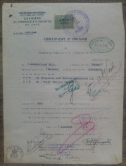 Certificat de origine a marfii, Chio, Grecia/ Vama Constanta, 1936 foto