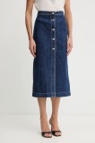 Silvian Heach fusta SIKIM culoarea bleumarin, midi, drept, GPA25402GO