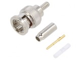 Mufă BNC 75&Omega; Crimpată pe Cablul PTFE Aurit