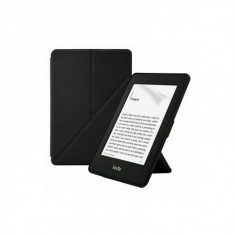 Set 2 in 1 pentru eBook Reader Kindle 2019 10th generation cu husa KRASSUS flip cover tip origami si folie ecran, negru foto